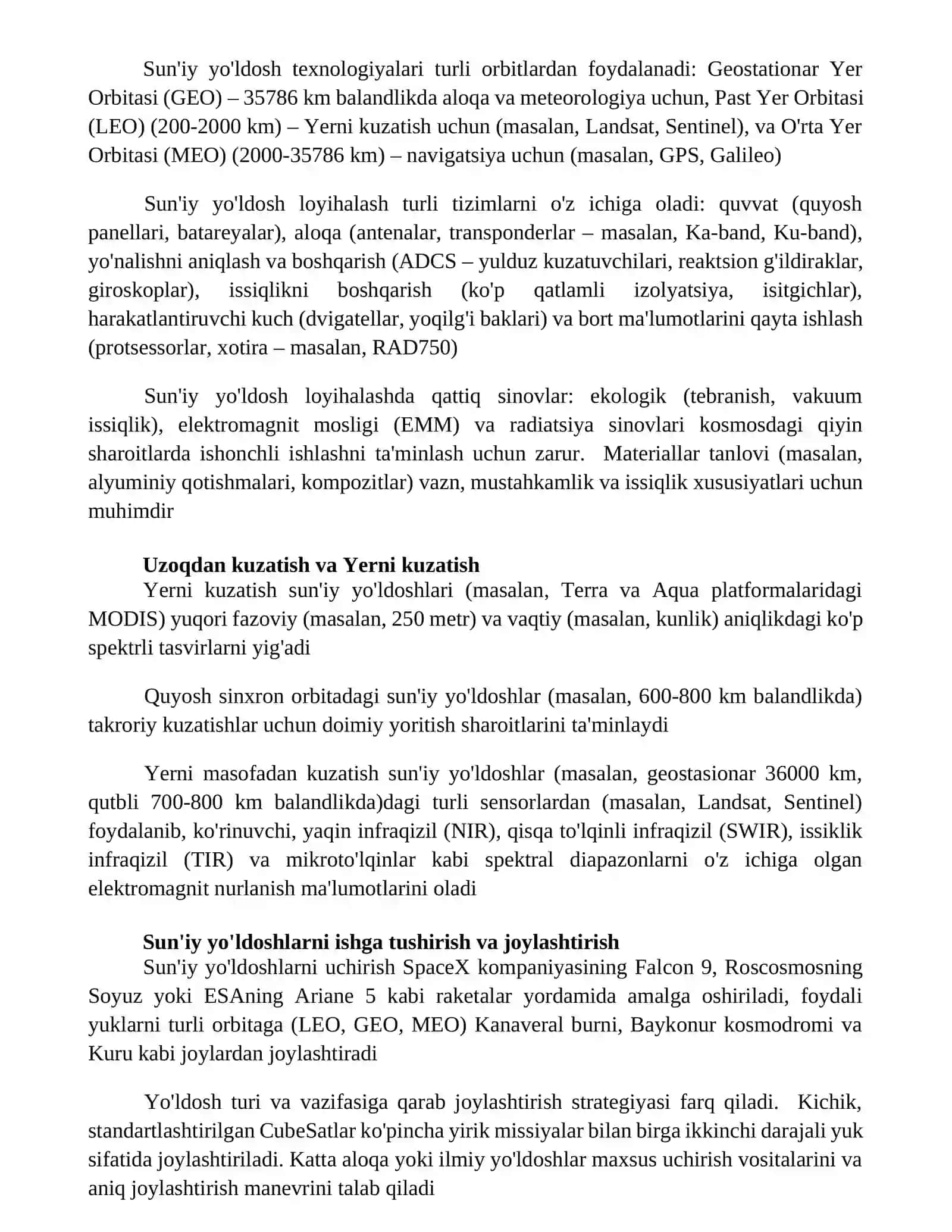 Suniy yoldoshlar 2