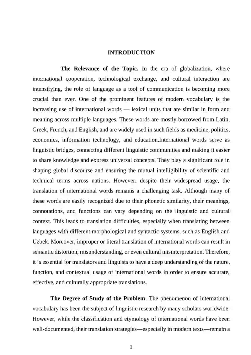 Translation of International Words 2