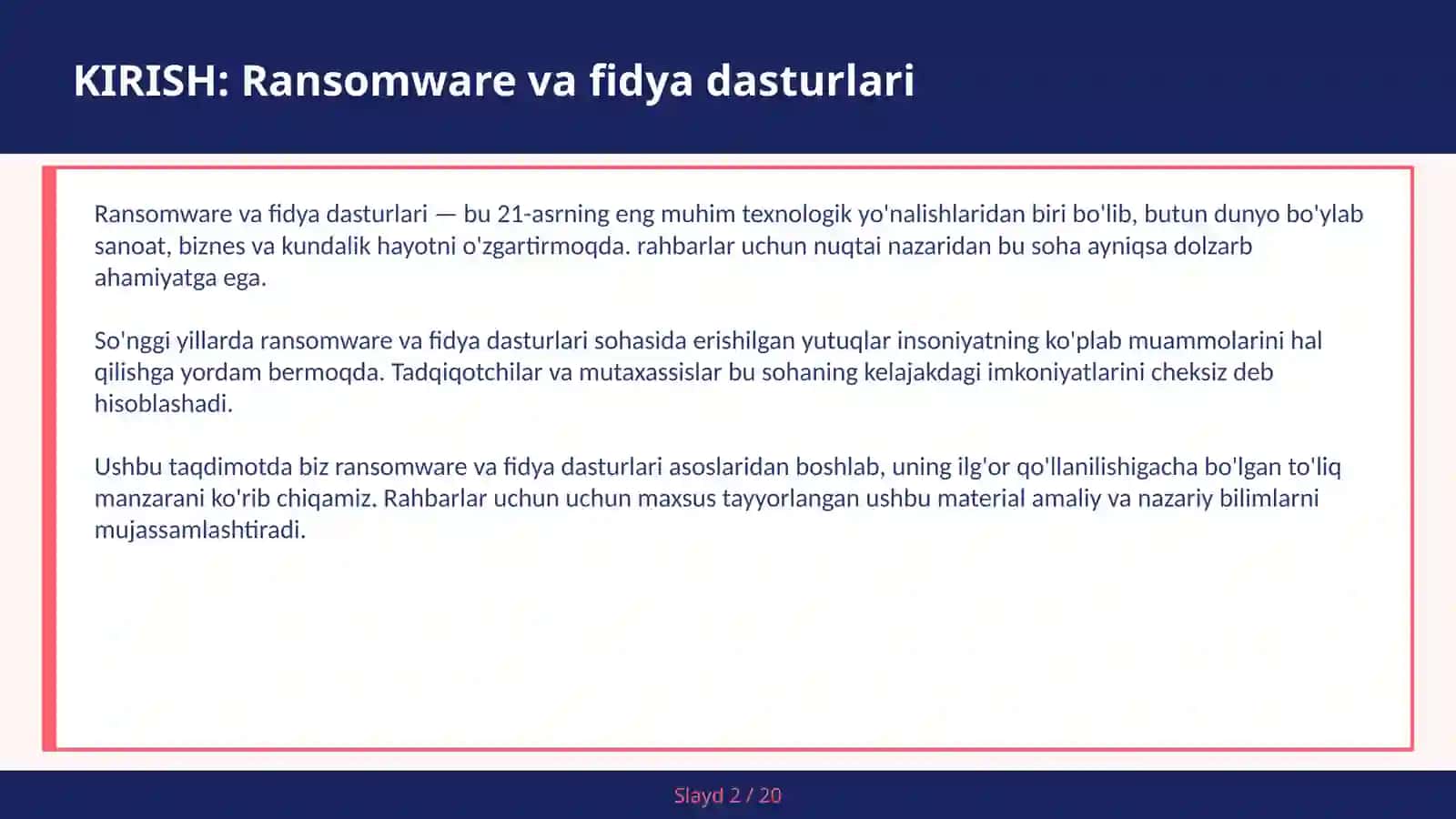 Ransomware va fidya dasturlari 2