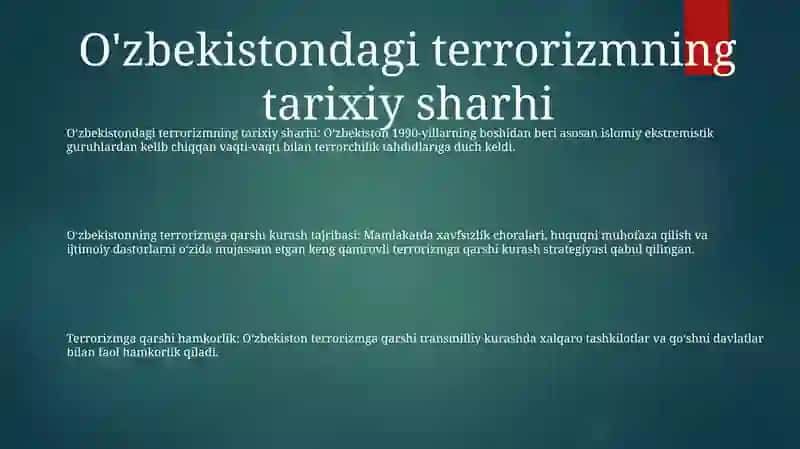 Oʻzbekistonning Terrorizmga Qarshi Kurash Tajribasi 2