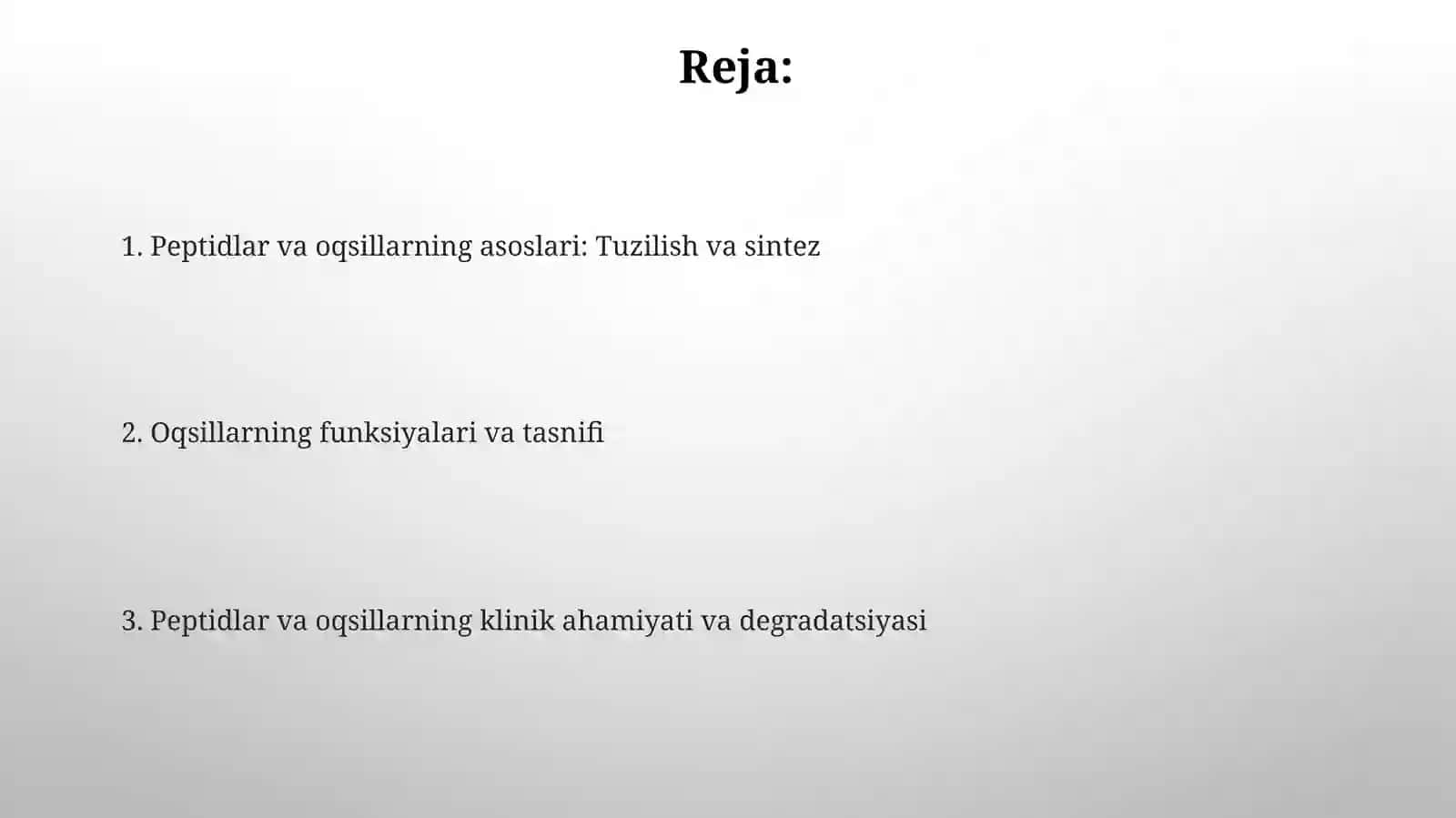 Peptidlar va oqsillar 2