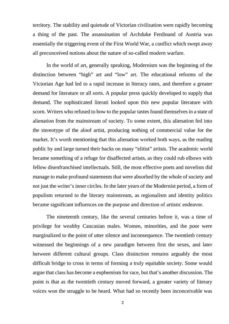 Modernism in English Literature 2