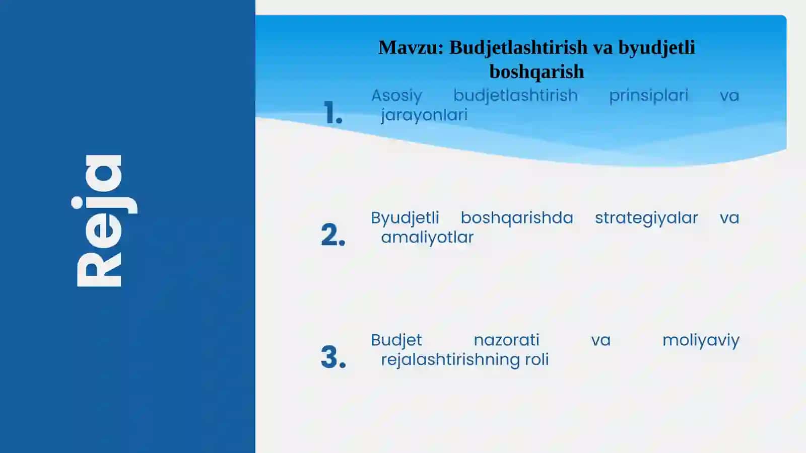 Budjetlashtirishning Asosiy Prinsiplari 2