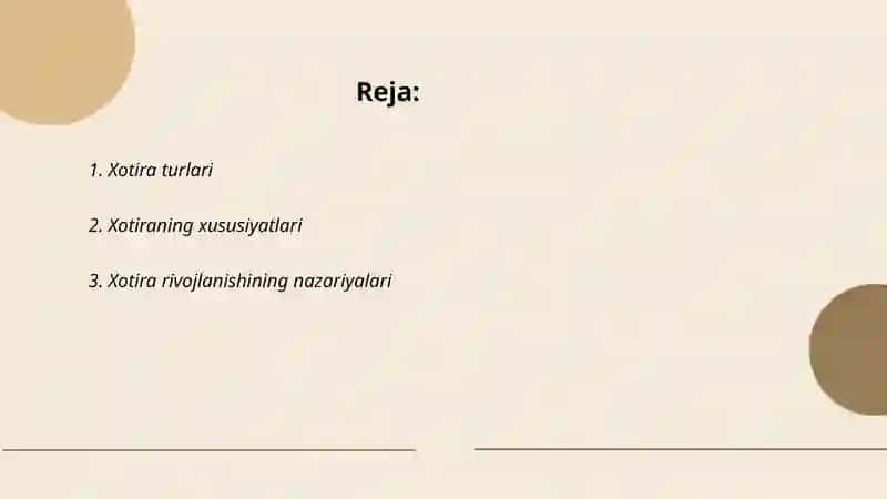 Xotiraning rivojlanishi 2
