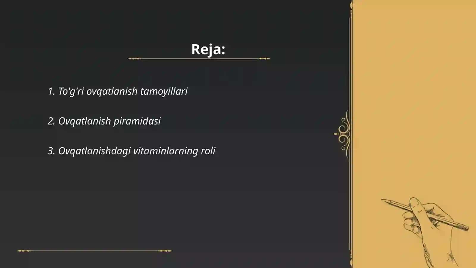 To'g'ri ovqatqatlanish tamoyillari 2