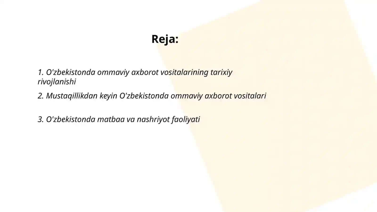 O'zbekistonda ommaviy axborot vositalarining yaratilishi 2