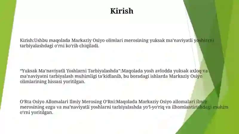 Yuksak Ma'Naviyatli Yoshlarni Tarbiyalashda O'Rta Osiyo Allomalari Ilmiy Merosining O'Rni 2