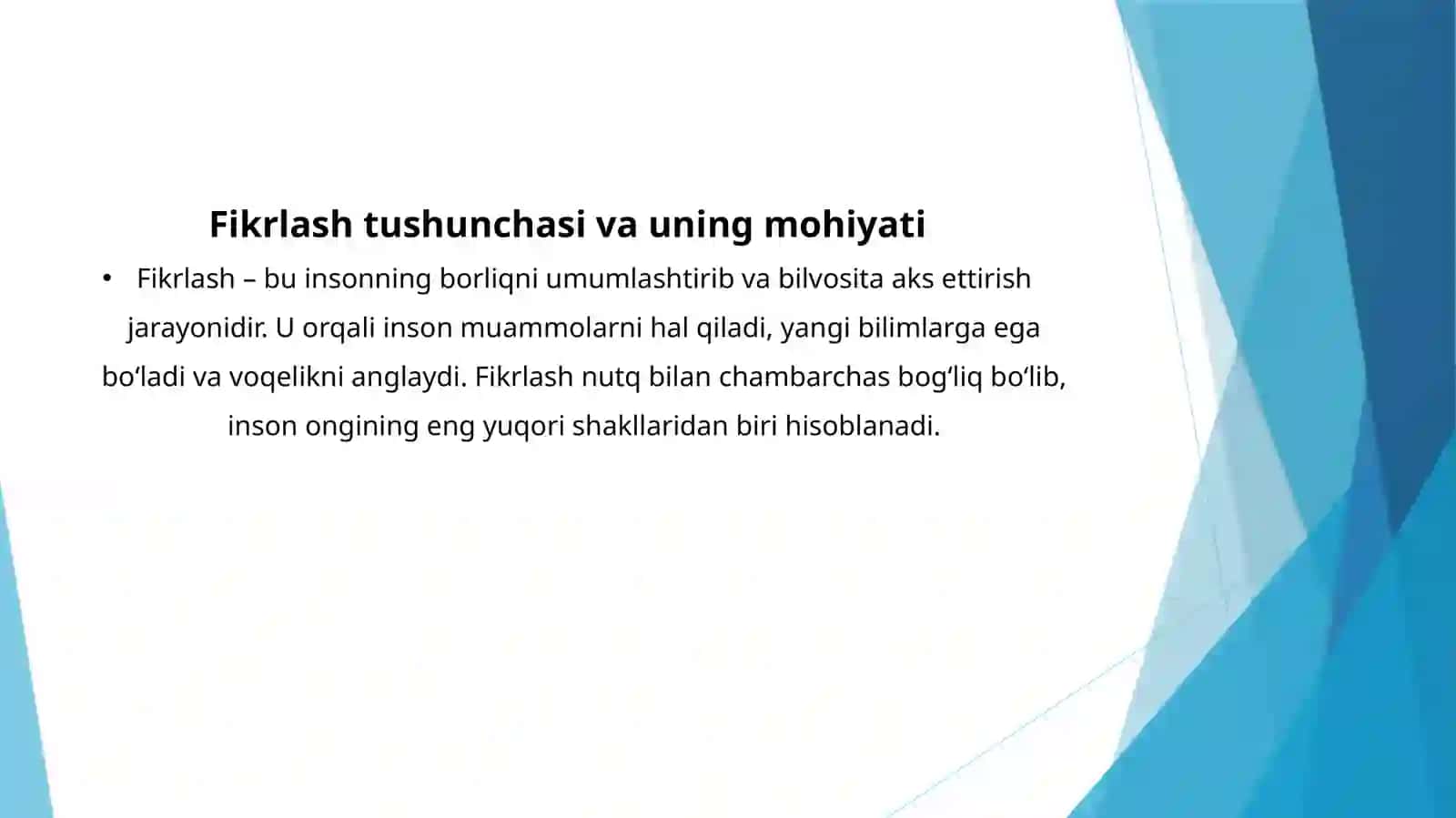 Fikrlash to‘g‘risida hozirgi zamon tasavvurlari 2