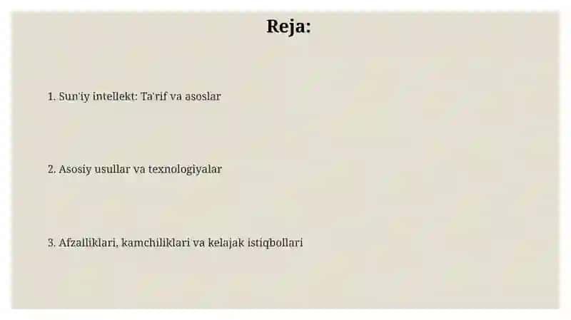 Sun'iy Intellekt 2