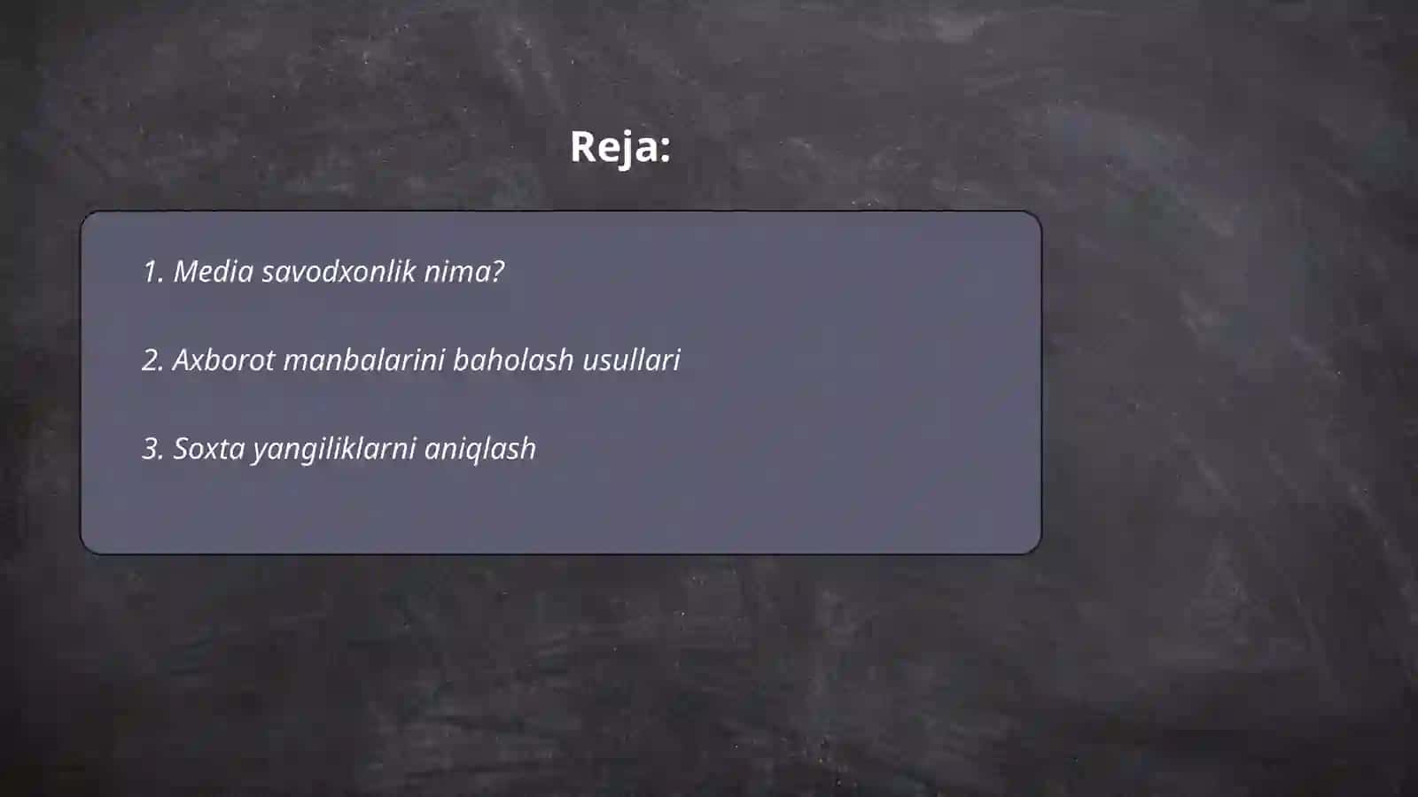 Media savodxonlikni oshirish 2