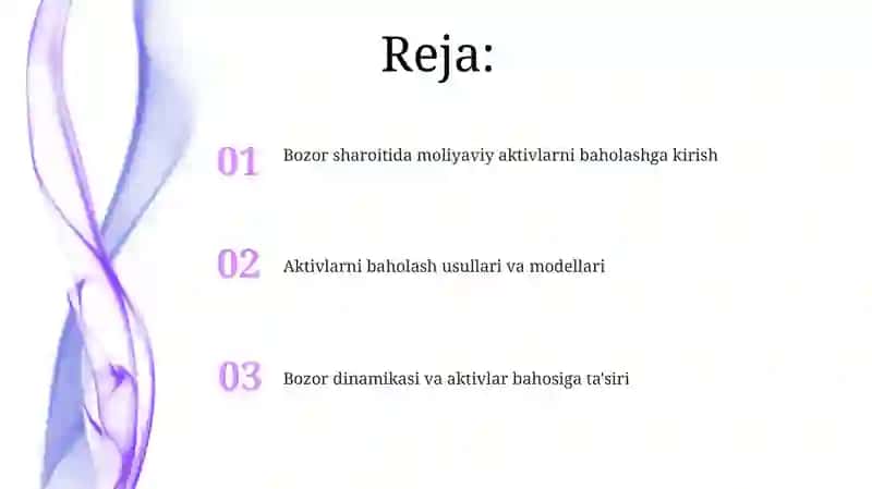 Bozor sharoitida moliyaviy aktivlarni baholash 2