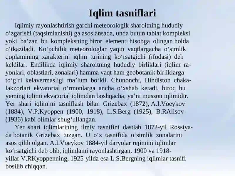 Iqlim tasniflari 2