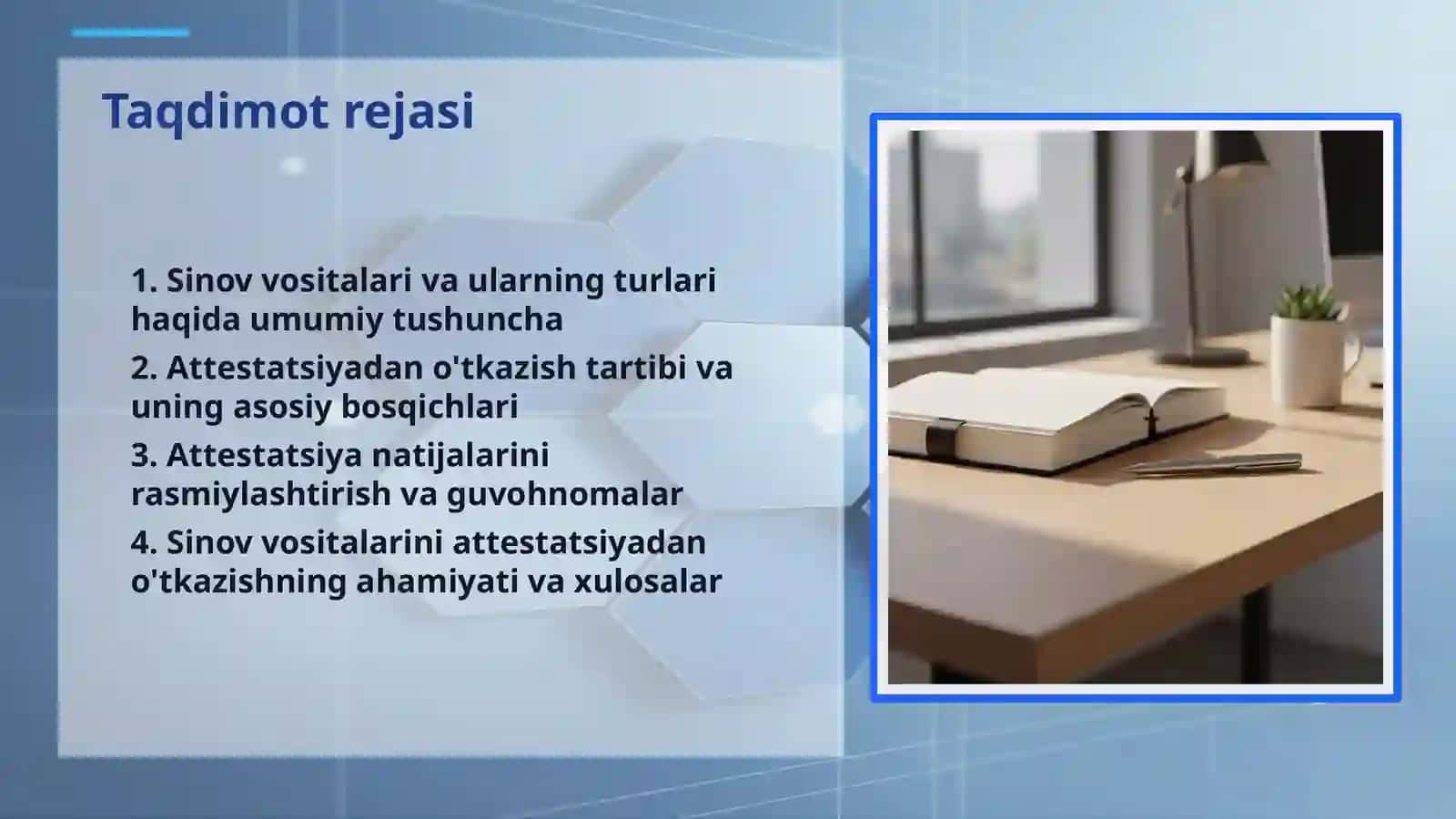 SINOV VOSITALARINI ATTESTATSIYADAN O'TKAZISH 2