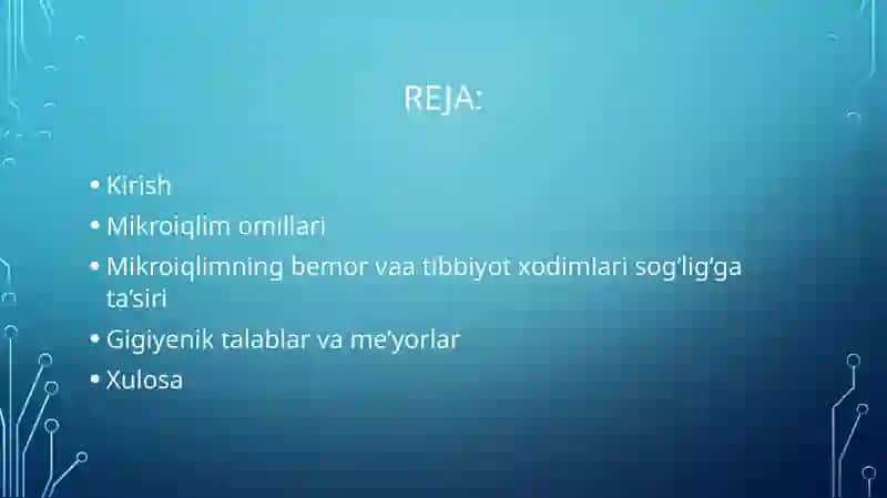 kasalxonalarda mikroiqlimning gigiyenik ahamiyati 2