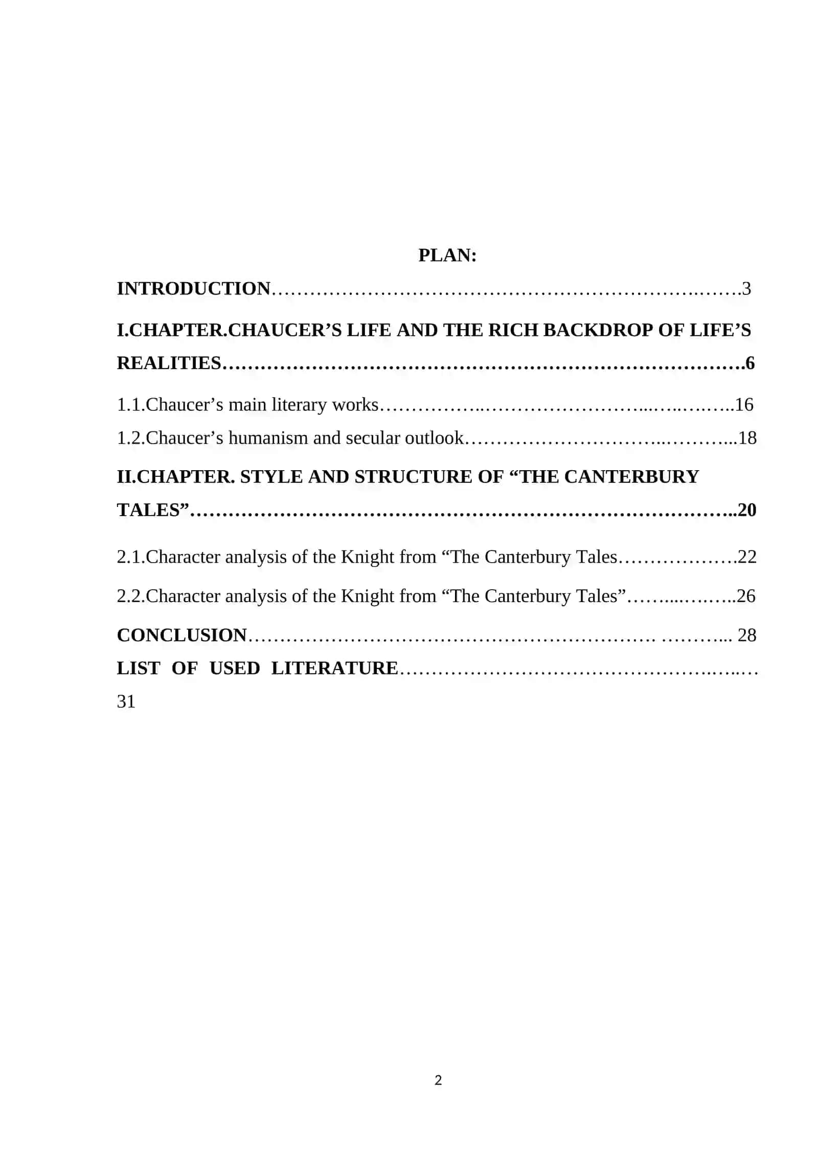 Course Paper on "The Canterbury Tales" 2