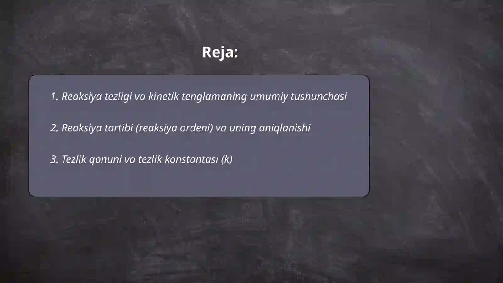 Kimyoviy reaktsiyalarning kinetik tenglamalari 2