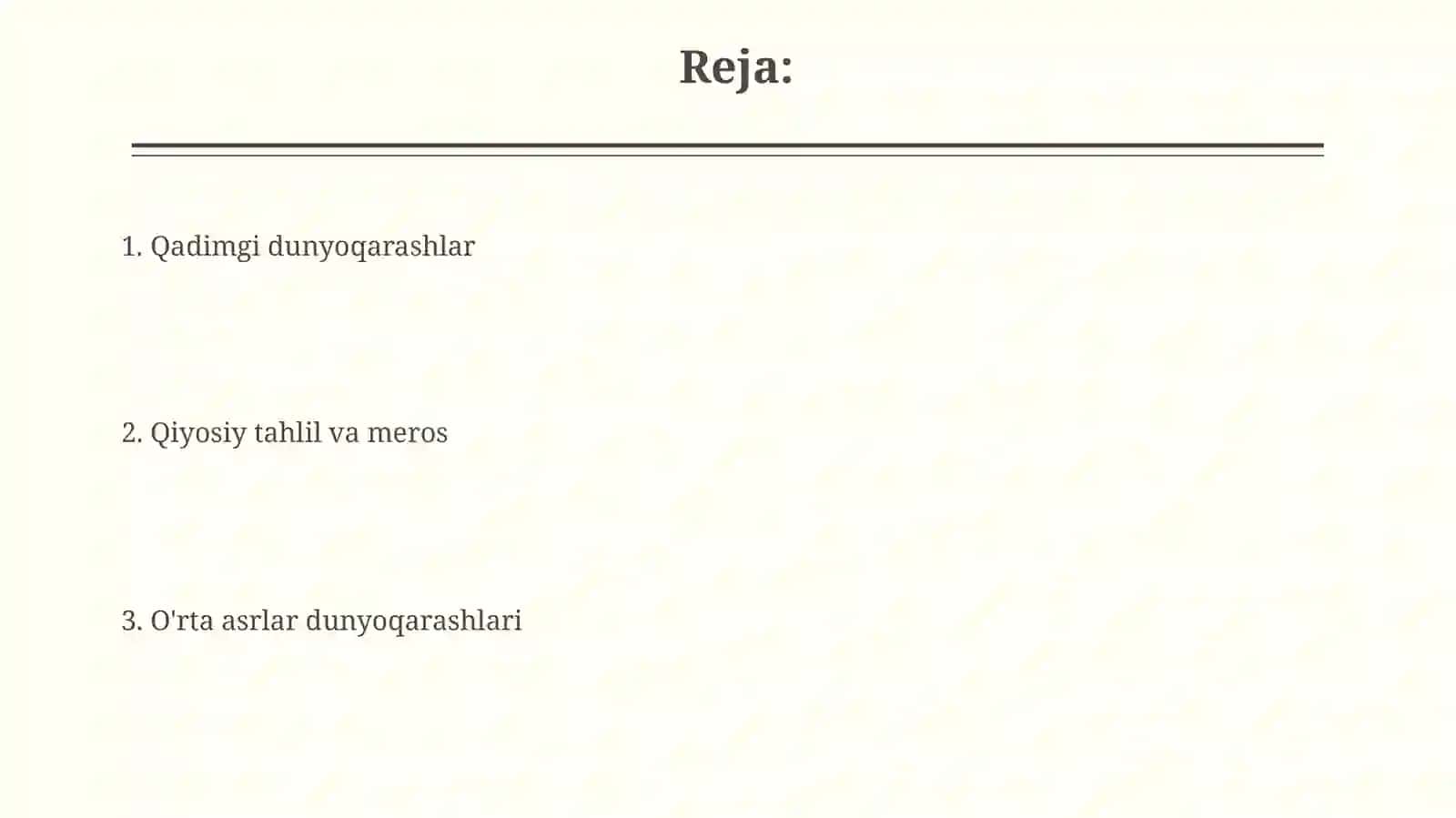 Qadimgi va oʻrta asr qarashlari 2