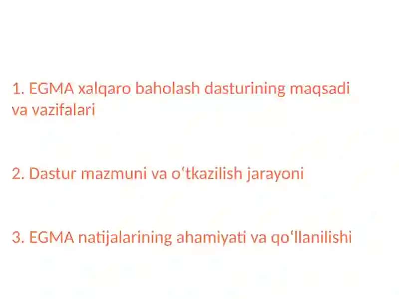 EGMA qalqaro baholash dasturi 2