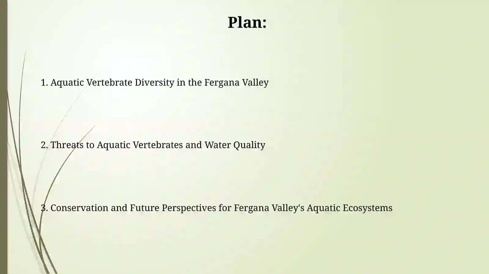 Аquatic Vertebrate Diversity in the Fergana Valley 2