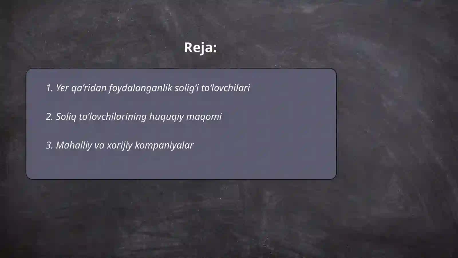 Yer qaʼridan foydalanganlik uchun soliqning toʻlovchilar tarkibi 2