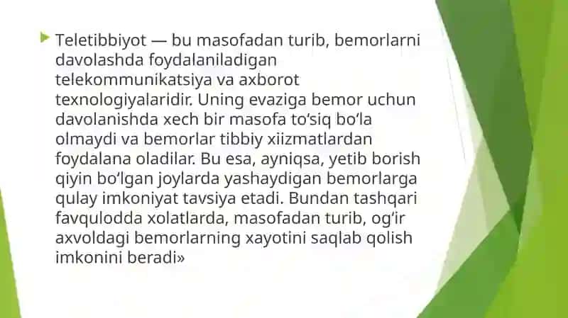 Tibbiyotda telekommunikatsion tizimlar 2
