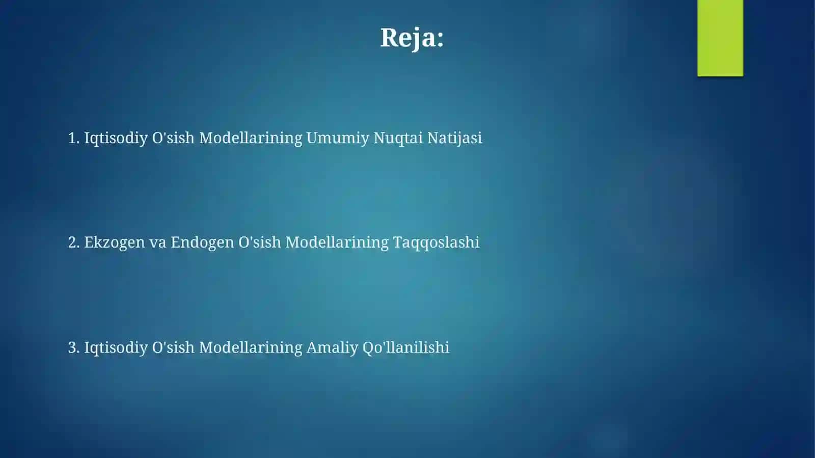 Iqtisodiy oʼsish modellari 2
