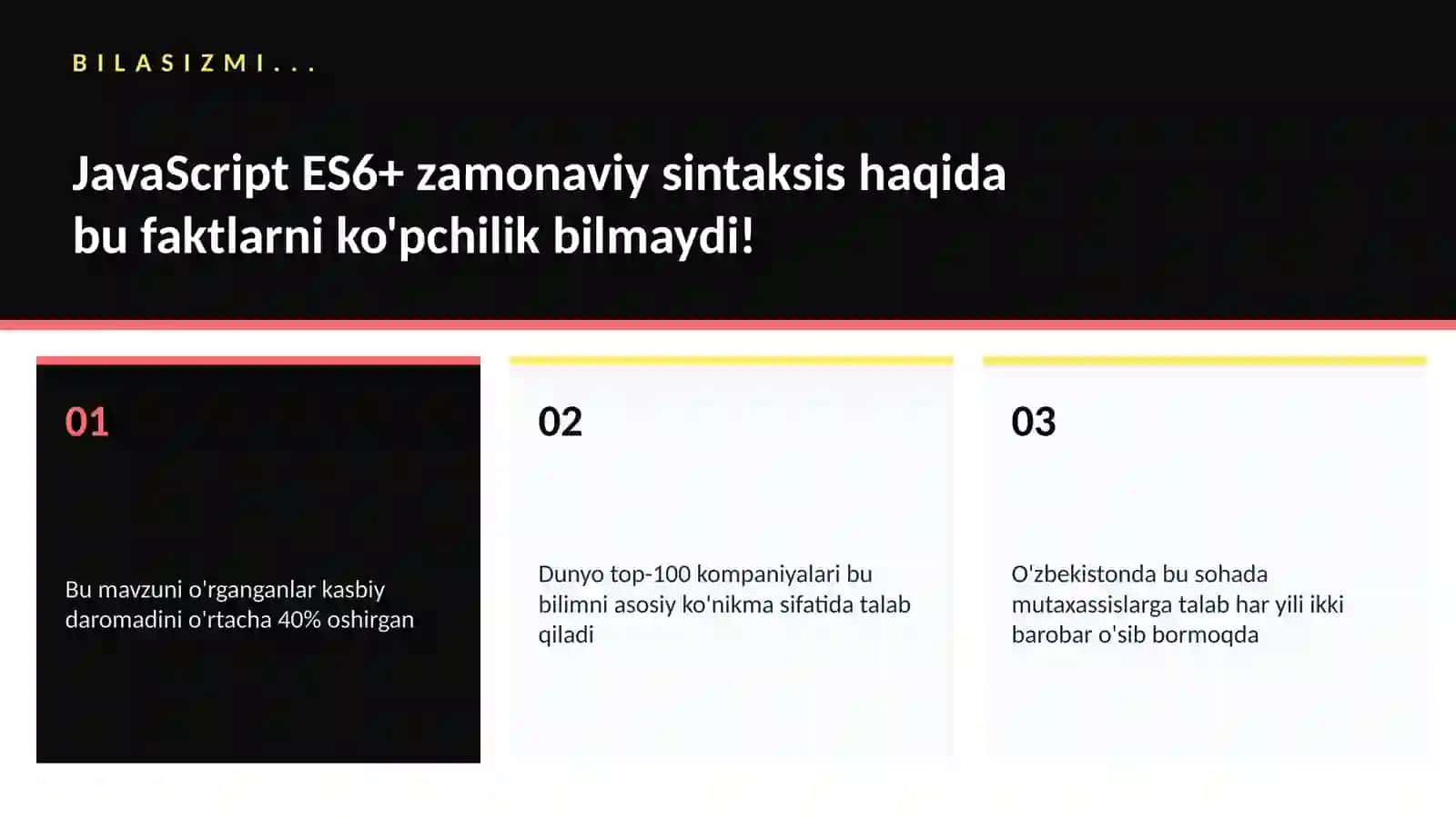 JavaScript ES6+ zamonaviy sintaksis 2
