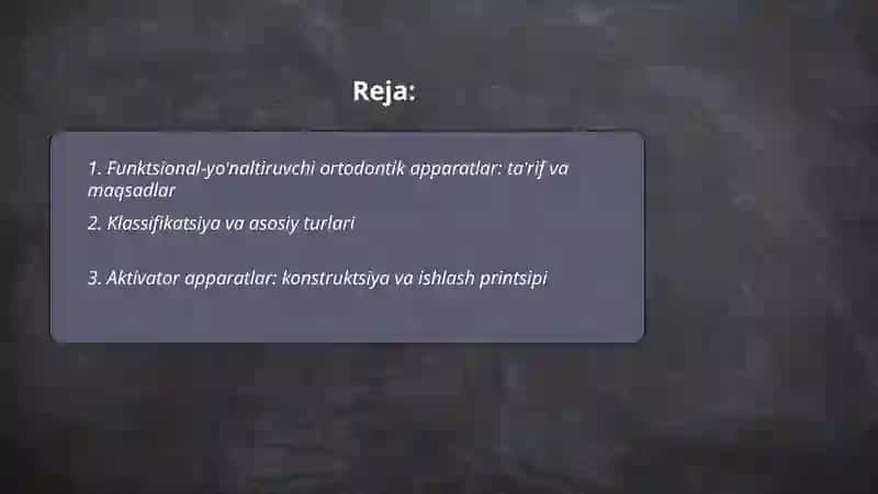 Funktsional-yo'naltiruvchi ortodontik apparatlar 2
