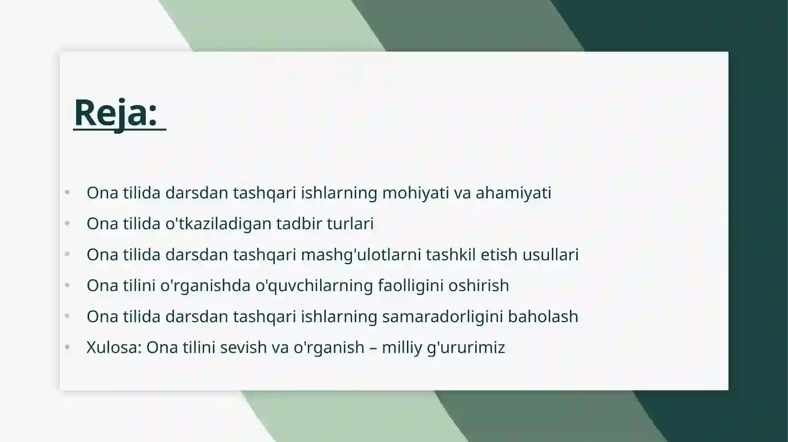 Ona tilida darsdan tashqari ishlar 2
