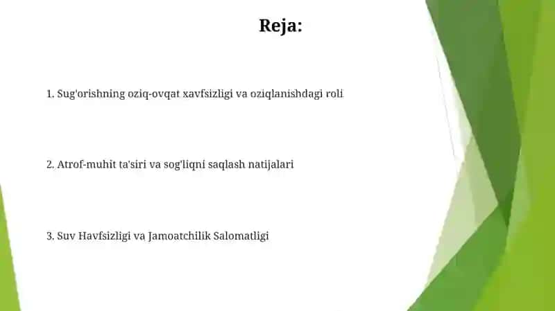 Irodaning sogʻlik uchun axamiyati 2