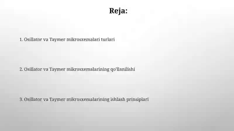 Osillator va Taymer MIYlarining Umumiy Ko'rinishi 2