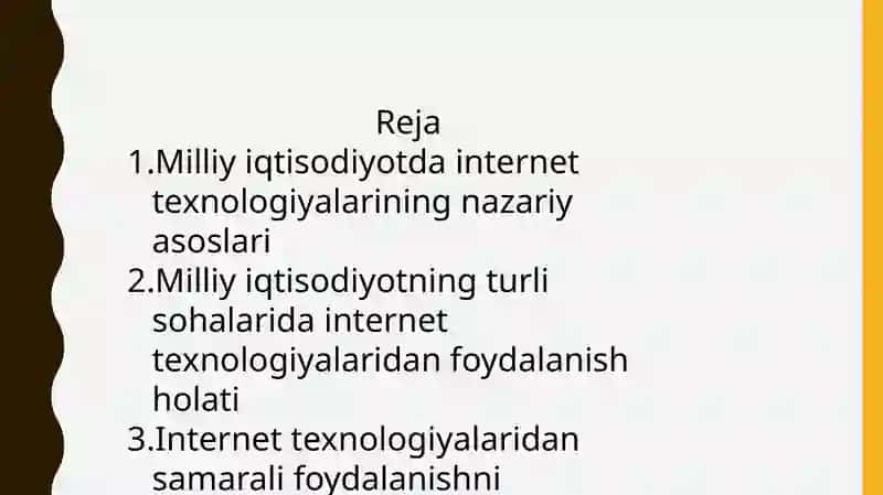 Milliy iqtisodiyotni turli sohalarida internet texnalogiyasidan samarali foydalanish yo'llari 2