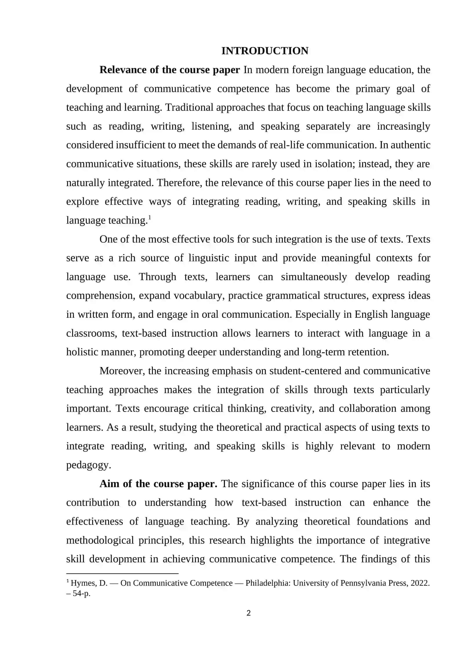 THE USE OF TEXTS TO INTEGRATE READING WRITING AND SPEAKING 2