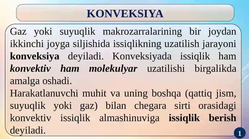 Konvektiv issiqlik almashinuvi 2