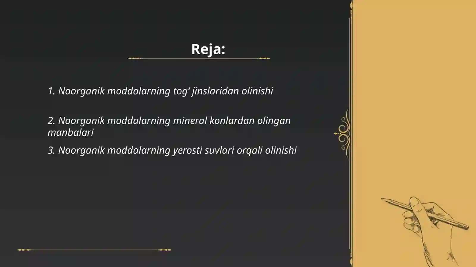 Noorganik moddalarning tabiiy manbalari 2