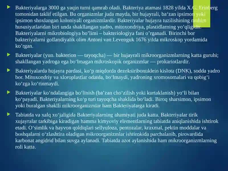 Bakteriyalarning shakli, hujayra tuzilishi va harakatlanishi 2