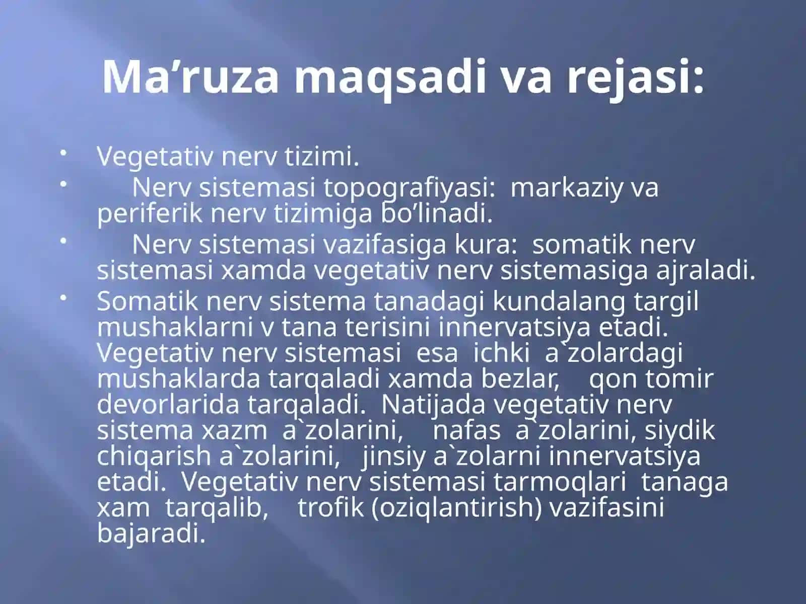 Vegetativ nerv sistemasi 2