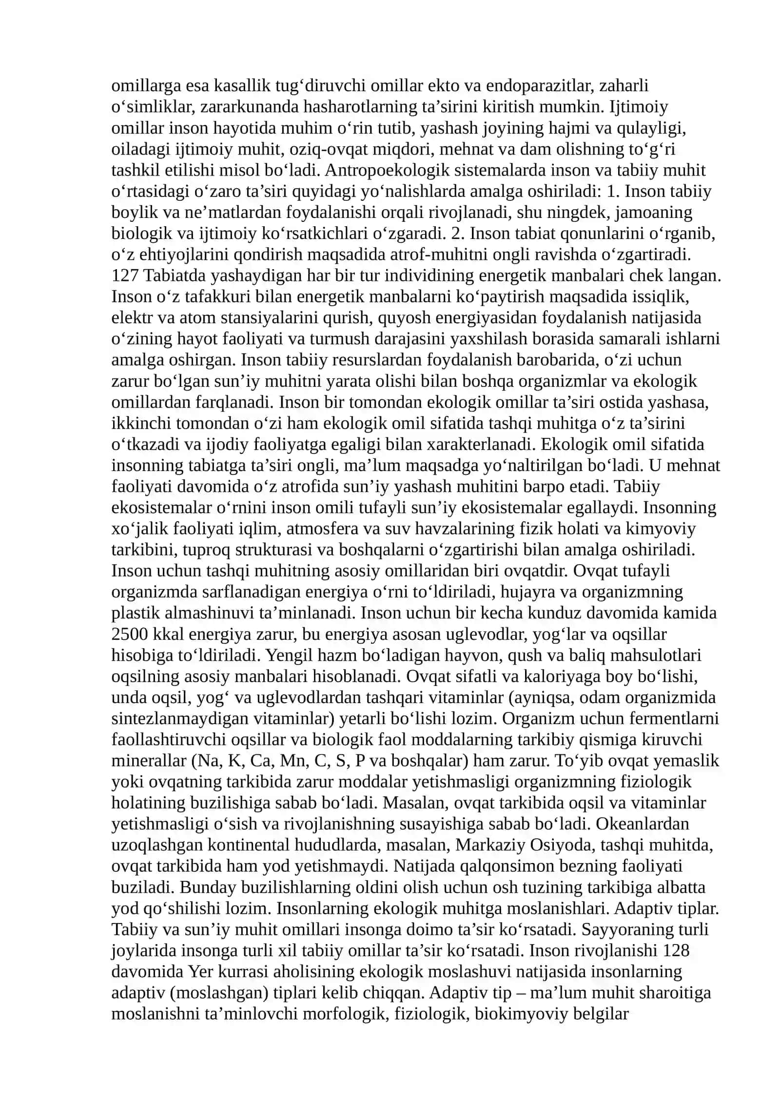INSON EKOLOGIYASI 2