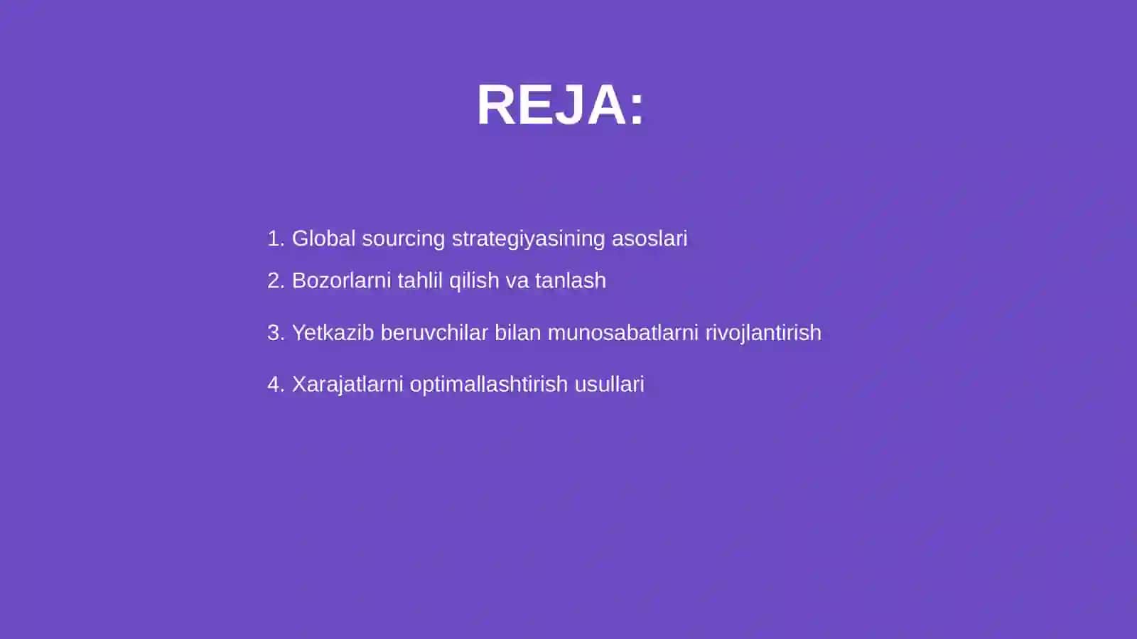 Global sourcing strategiyasini ishlab chiqish 2