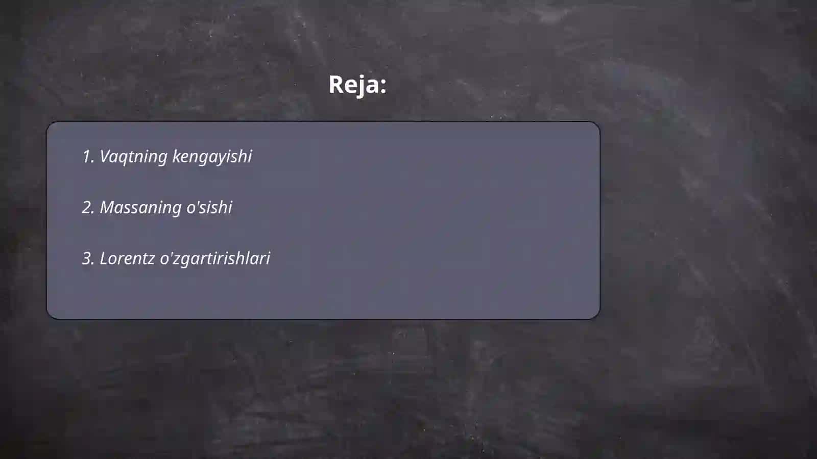 Relyativistik dinamika elementlari 2