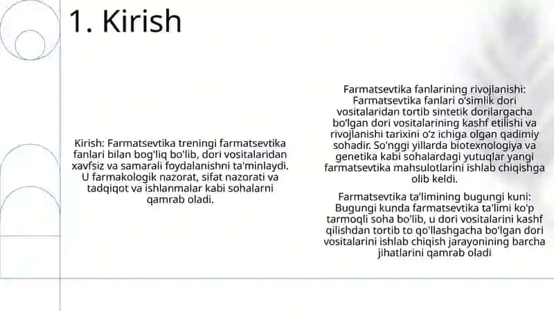 Farmatsevtika TaʼLimini Rivojlanishi 2