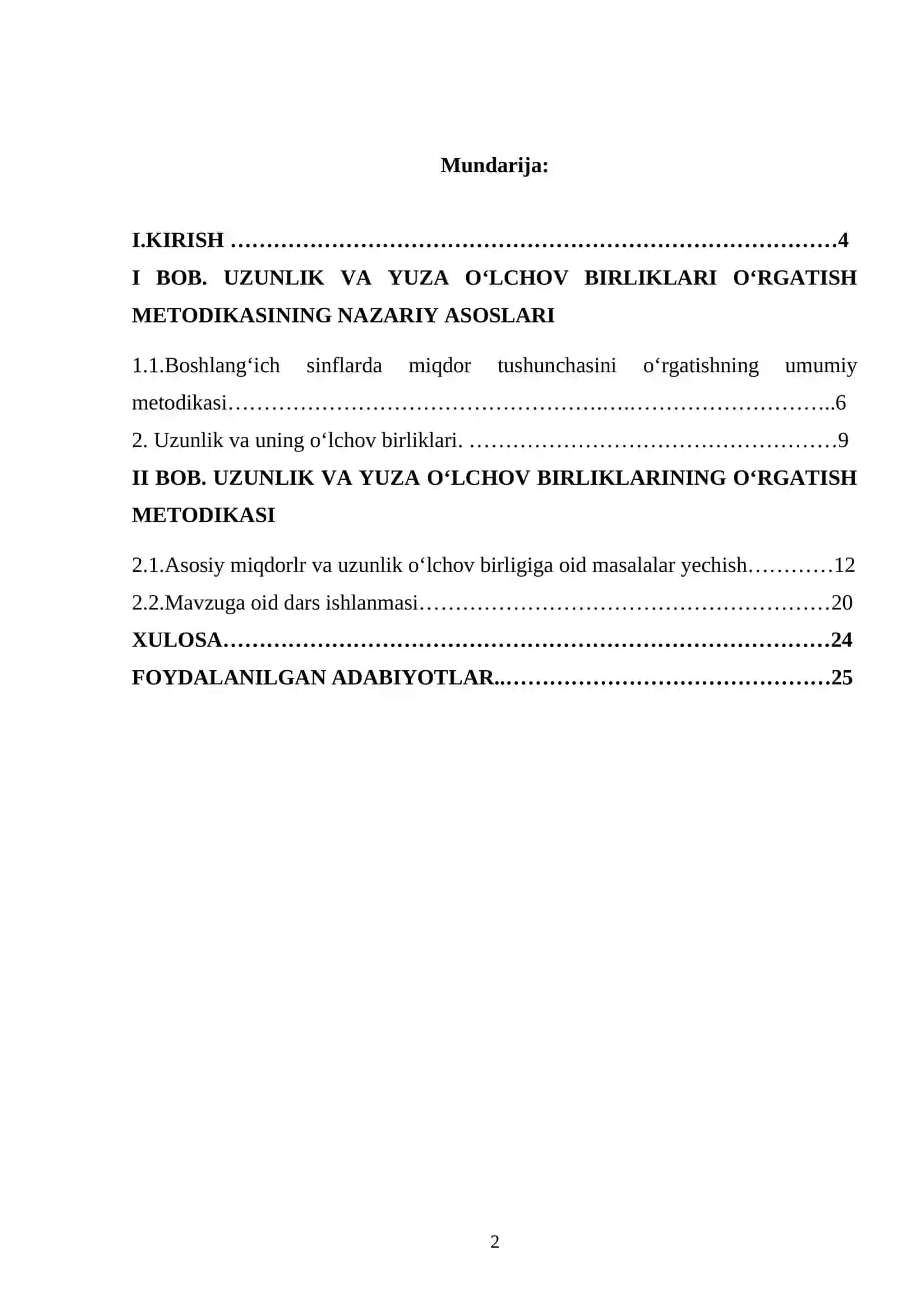 Uzunlik va yuza o‘lchov birliklari 2