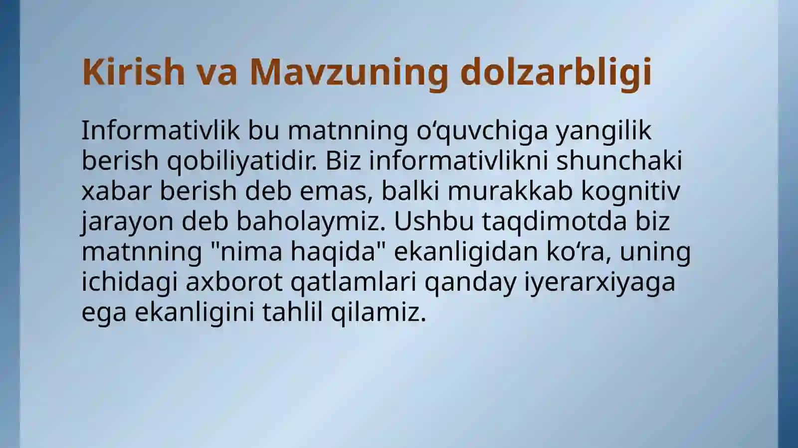 Informativlik kategoriyasi va uning turlari 2