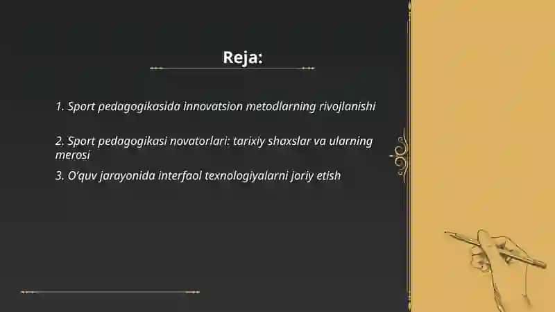 Sport pedagogikasi novatorlari 2