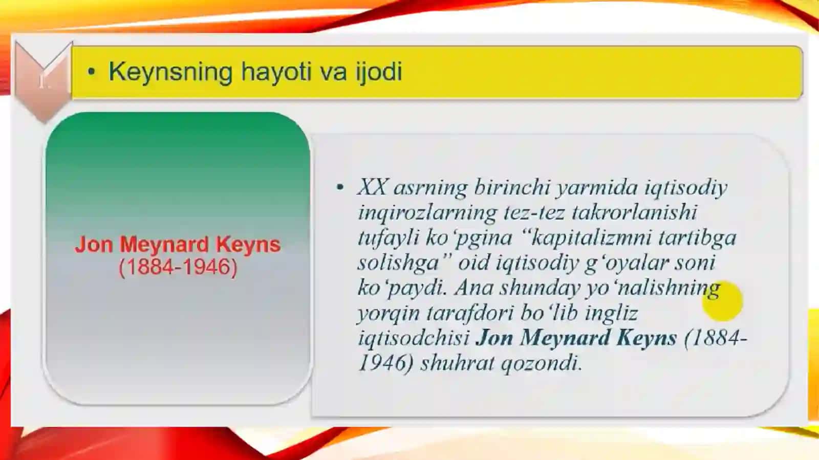 Keyns va keynschilik talimoti 2