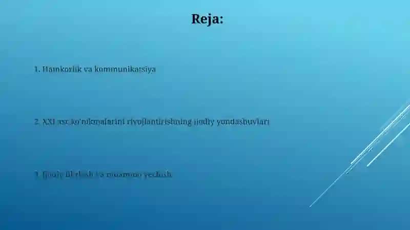 Kommunikatsiya va taqdimot qilish ko'nikmalari 2