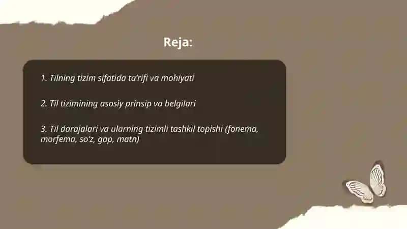 Tilning tizim sifatidagi mohiyati 2