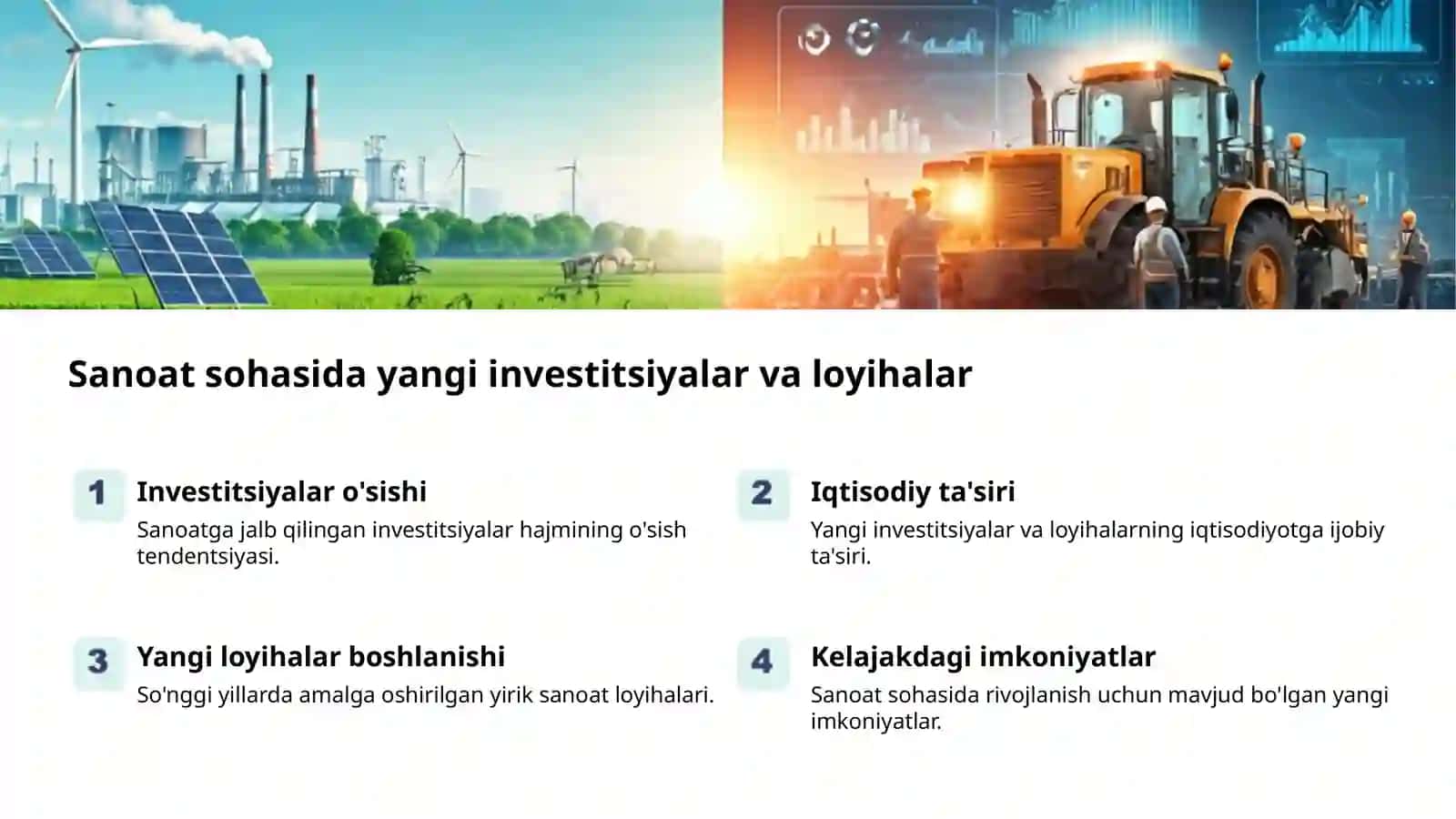 Qishloq va sanoat: Yangi o'zgarishlar 2