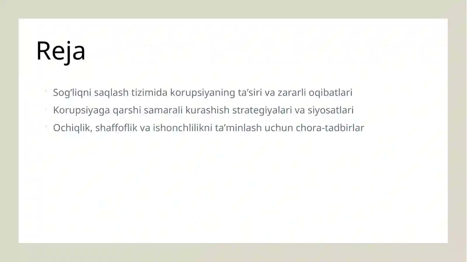 sogʻliqni saqlash sohasida korupsiyaga qarshi kurashish 2
