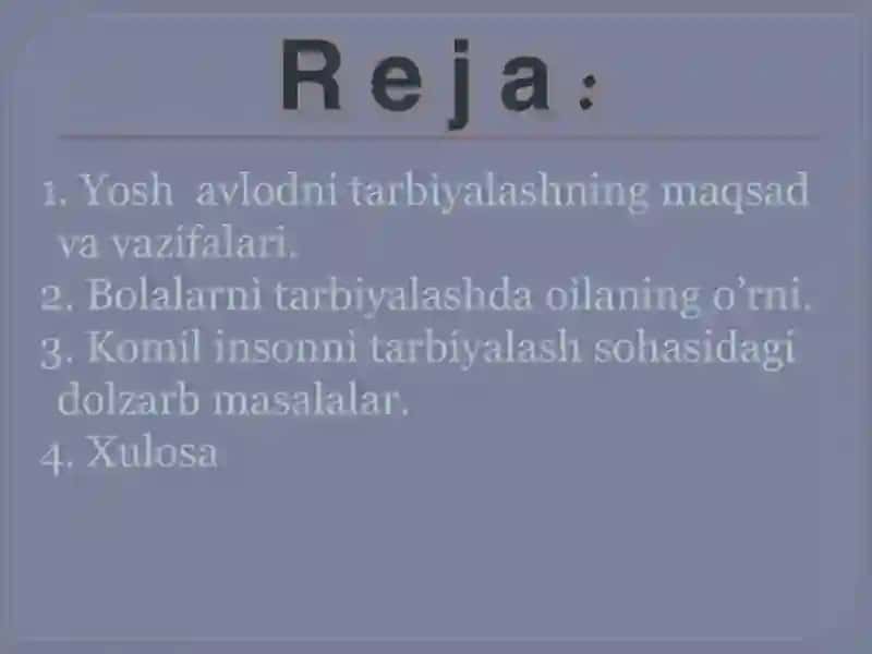 OILA TARBIYASI ASOSLARI 2